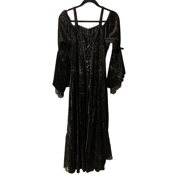 Lip Service Women's Whimsigoth Crushed Velvet Maxi Dress Size 1X Corset Witchy - Picture 1 of 16